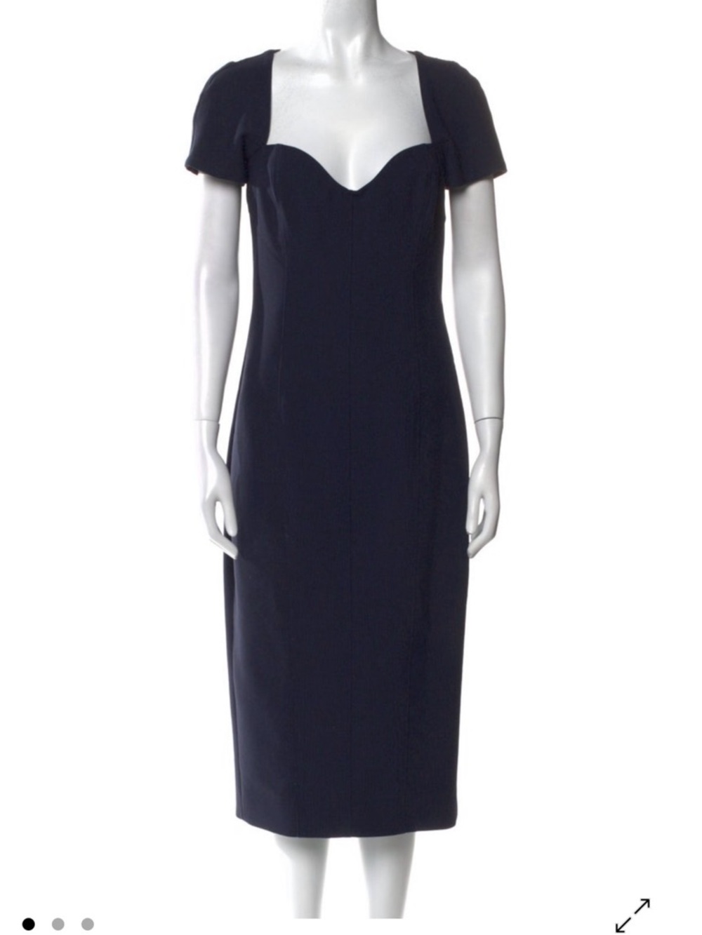 cinq a sept Navy Sweetheart Midi Dress